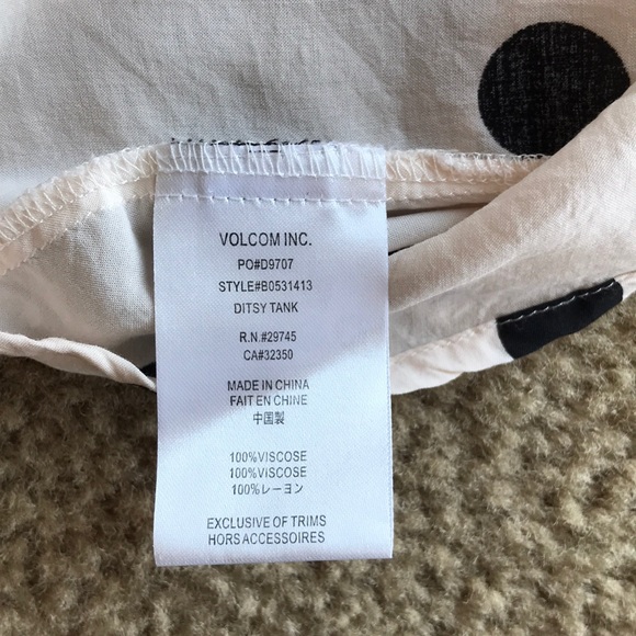 Volcom Girls polka dot high low DITSY tank top M - Picture 5 of 5